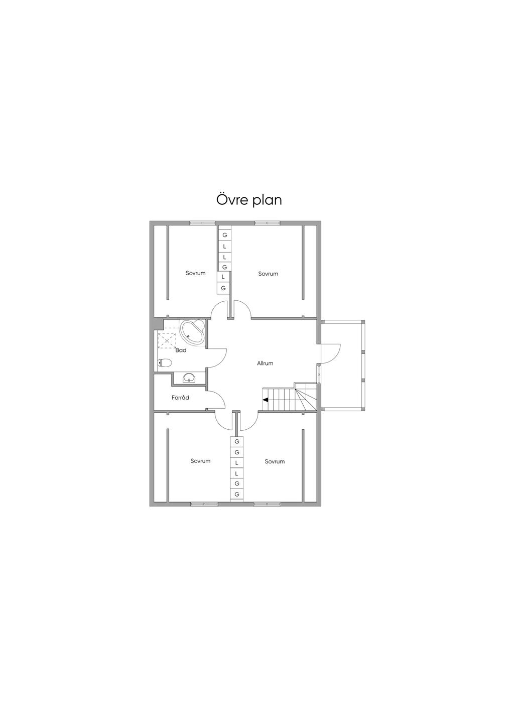 Planlösning övervåningen