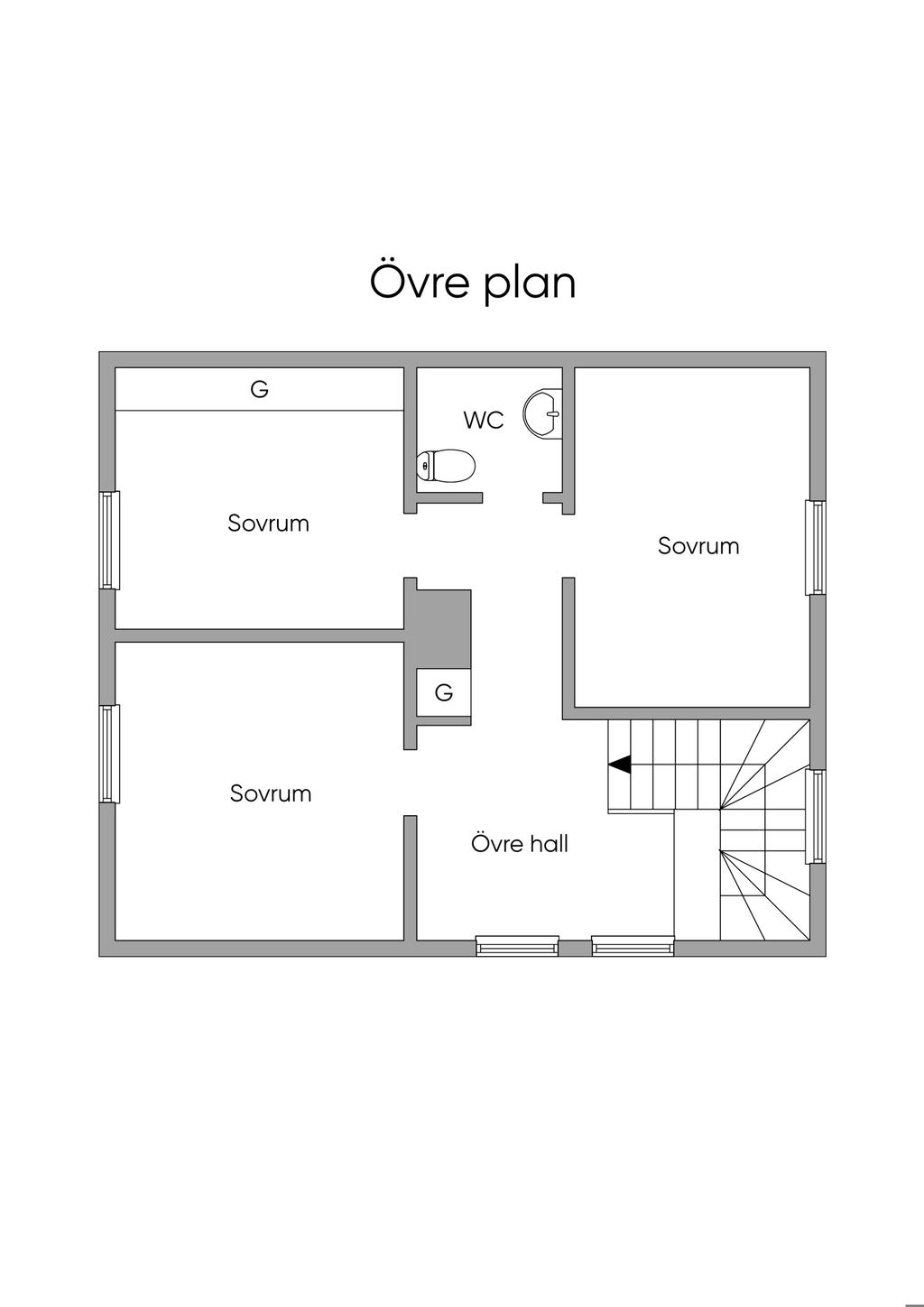 Planlösning övre plan
