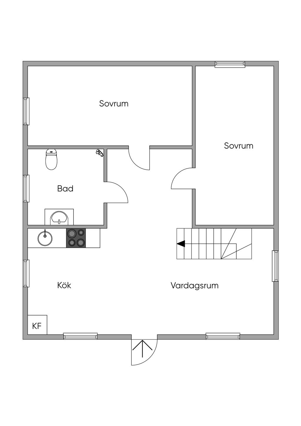 Entréplan hus 2 och 3
