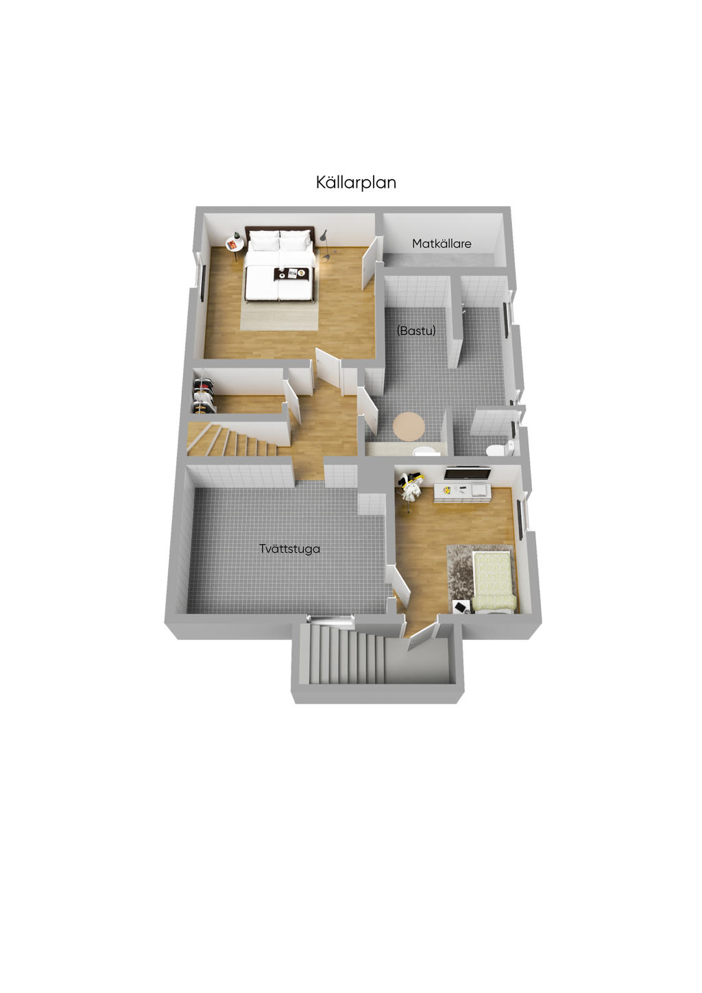 Planlösning Källarplan 3D