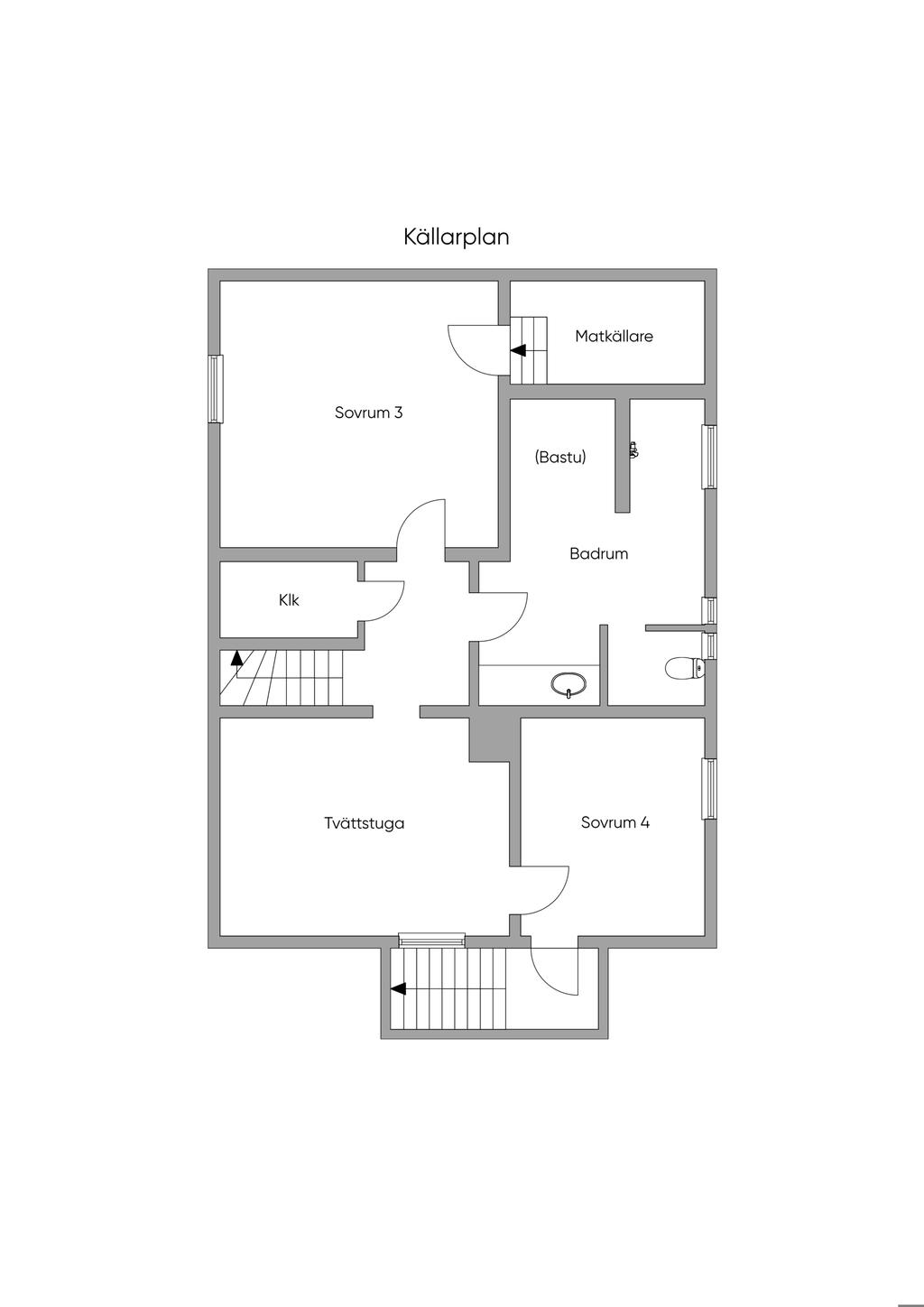 Planlösning Källarplan 2D