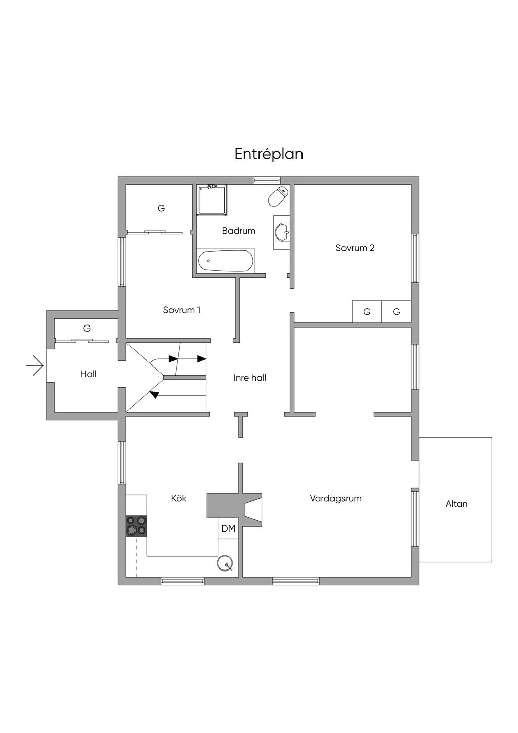 Planlösning, entréplan