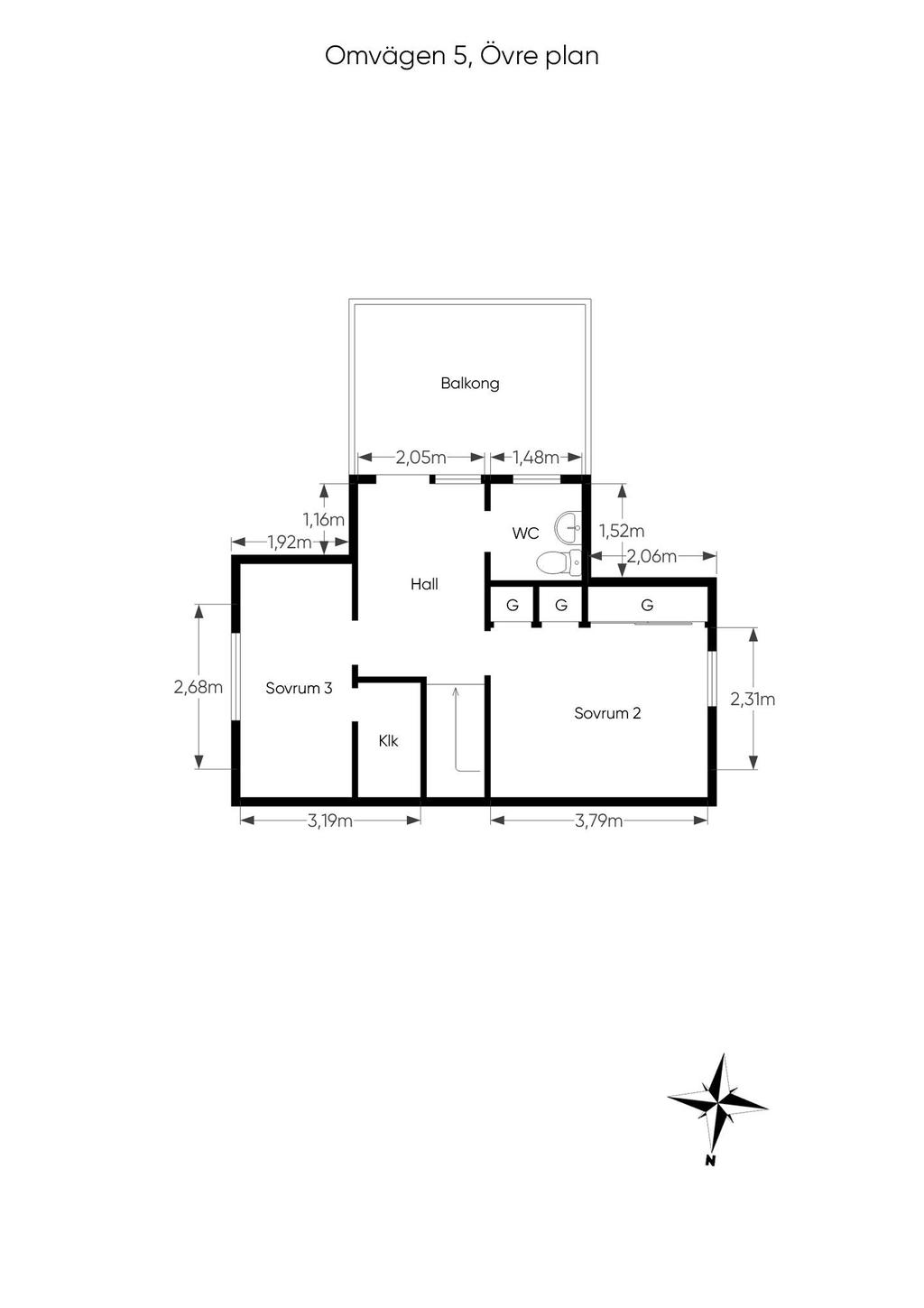 Planlösning Övre plan