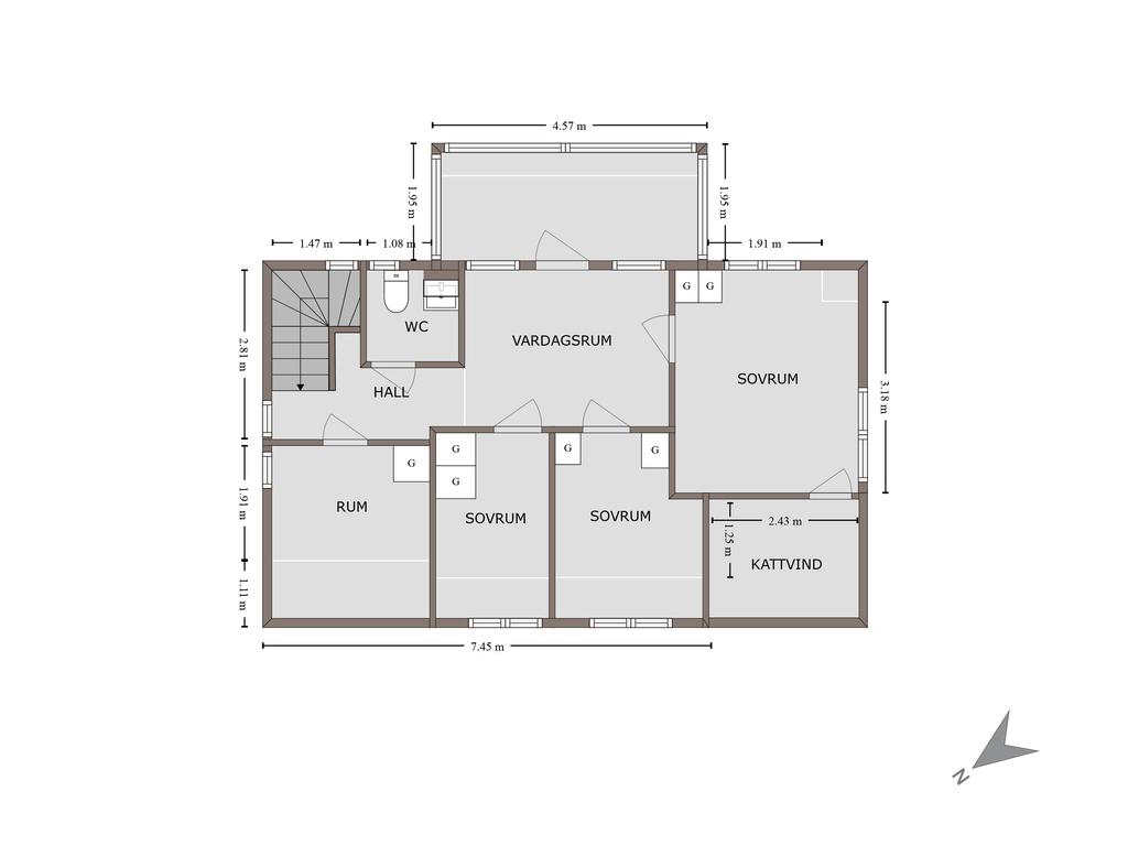 Planlösning övre plan