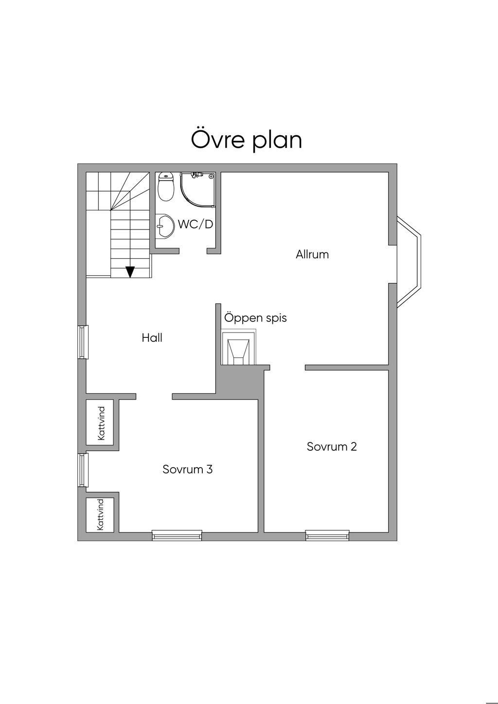 Planlösning övre plan