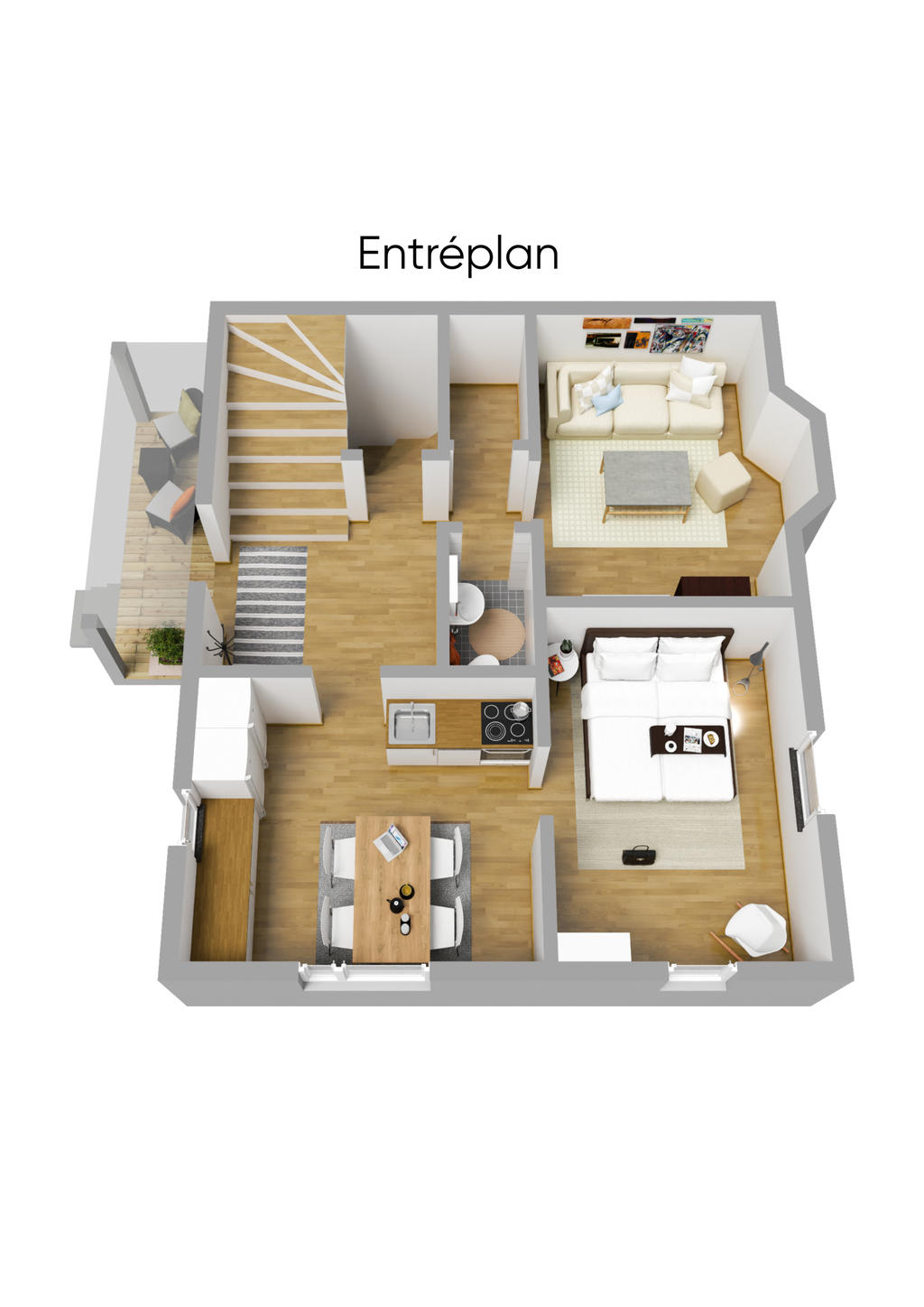 Planlösning entréplan 3D