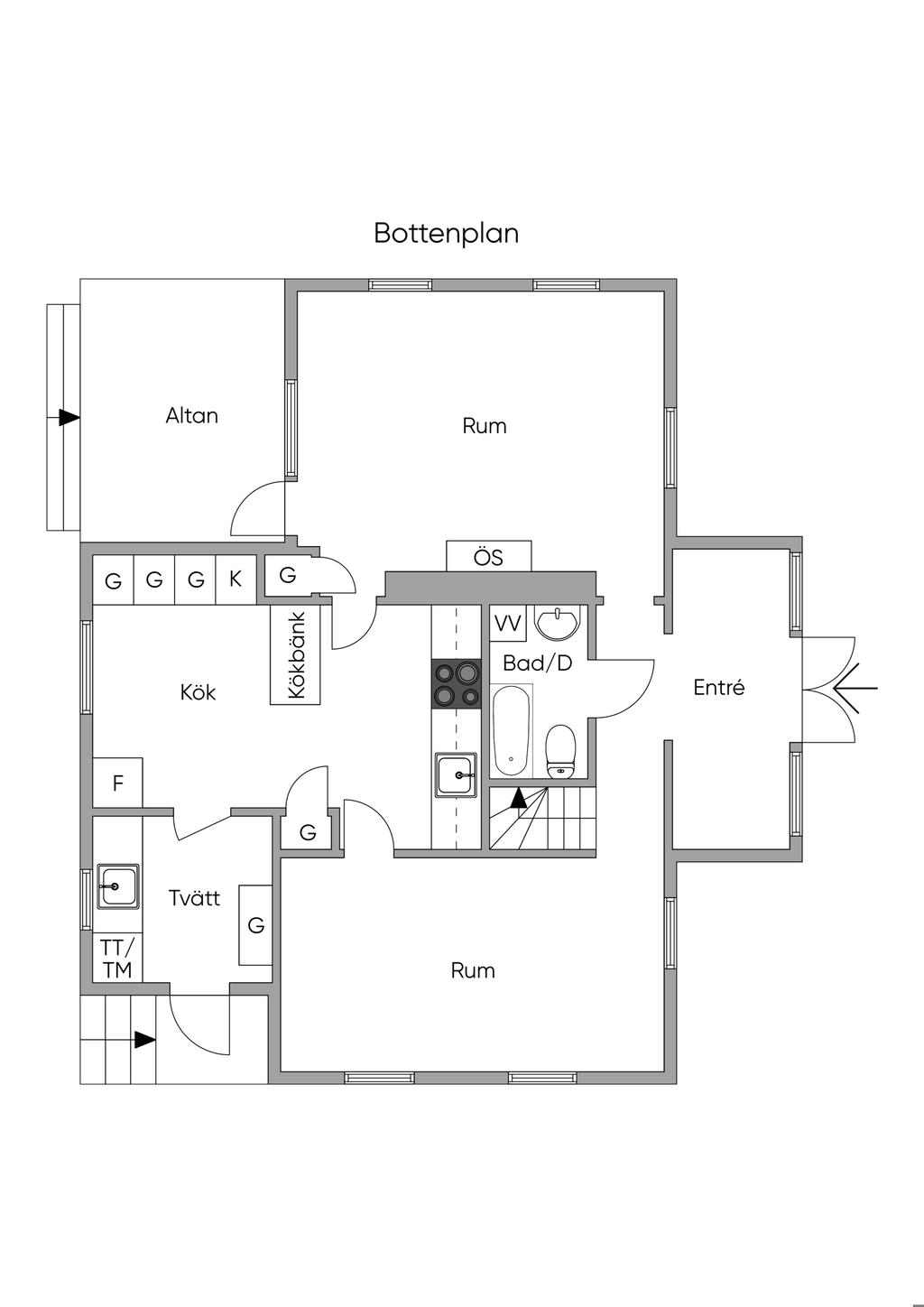 Planlösning bottenplan