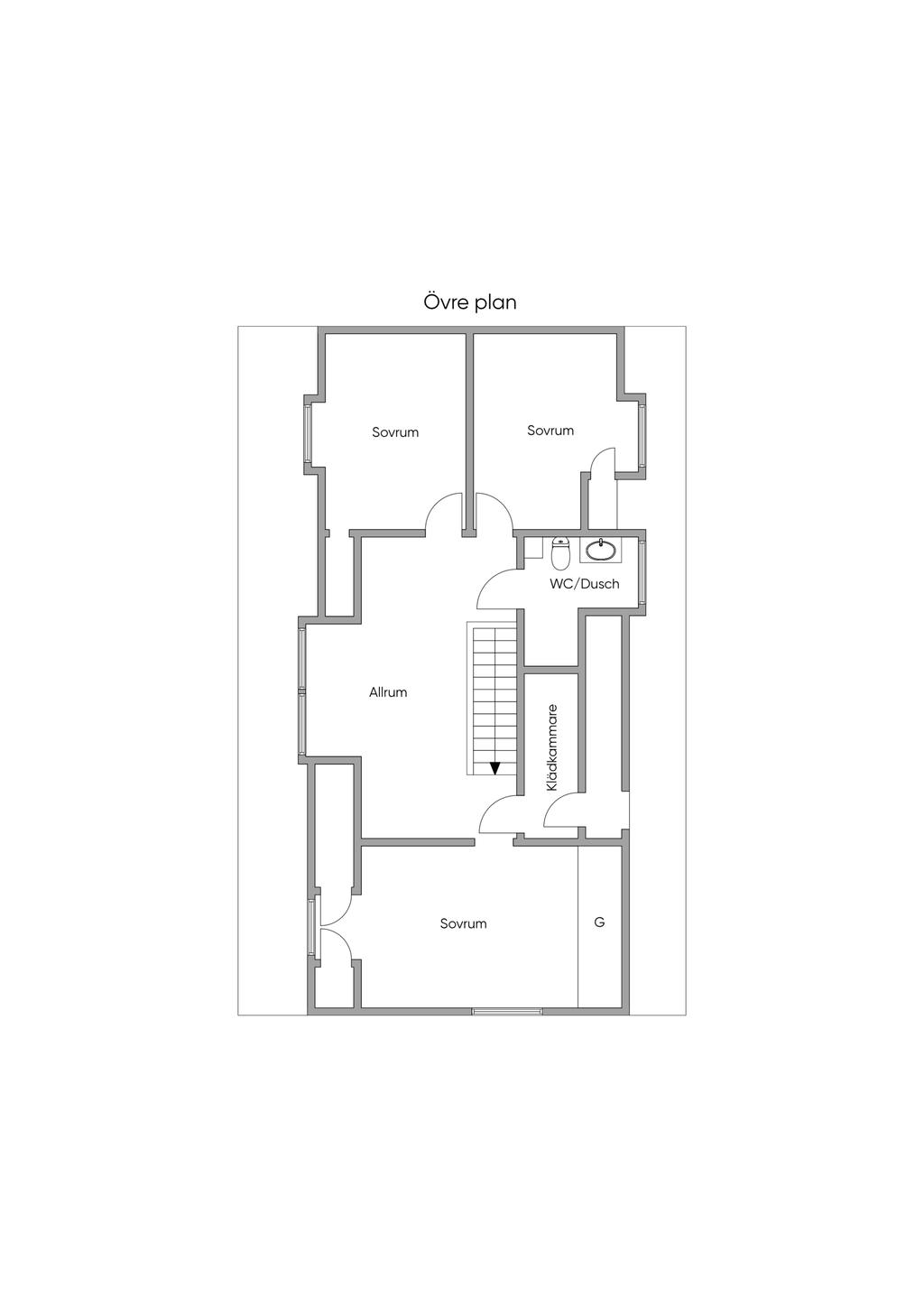 Planlösning övre plan