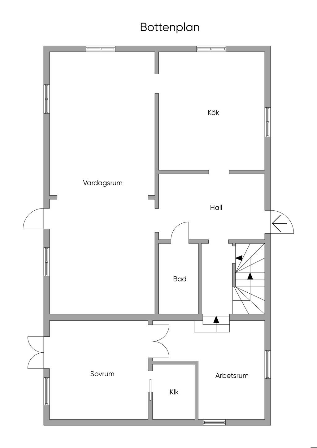 Planritning nedre plan