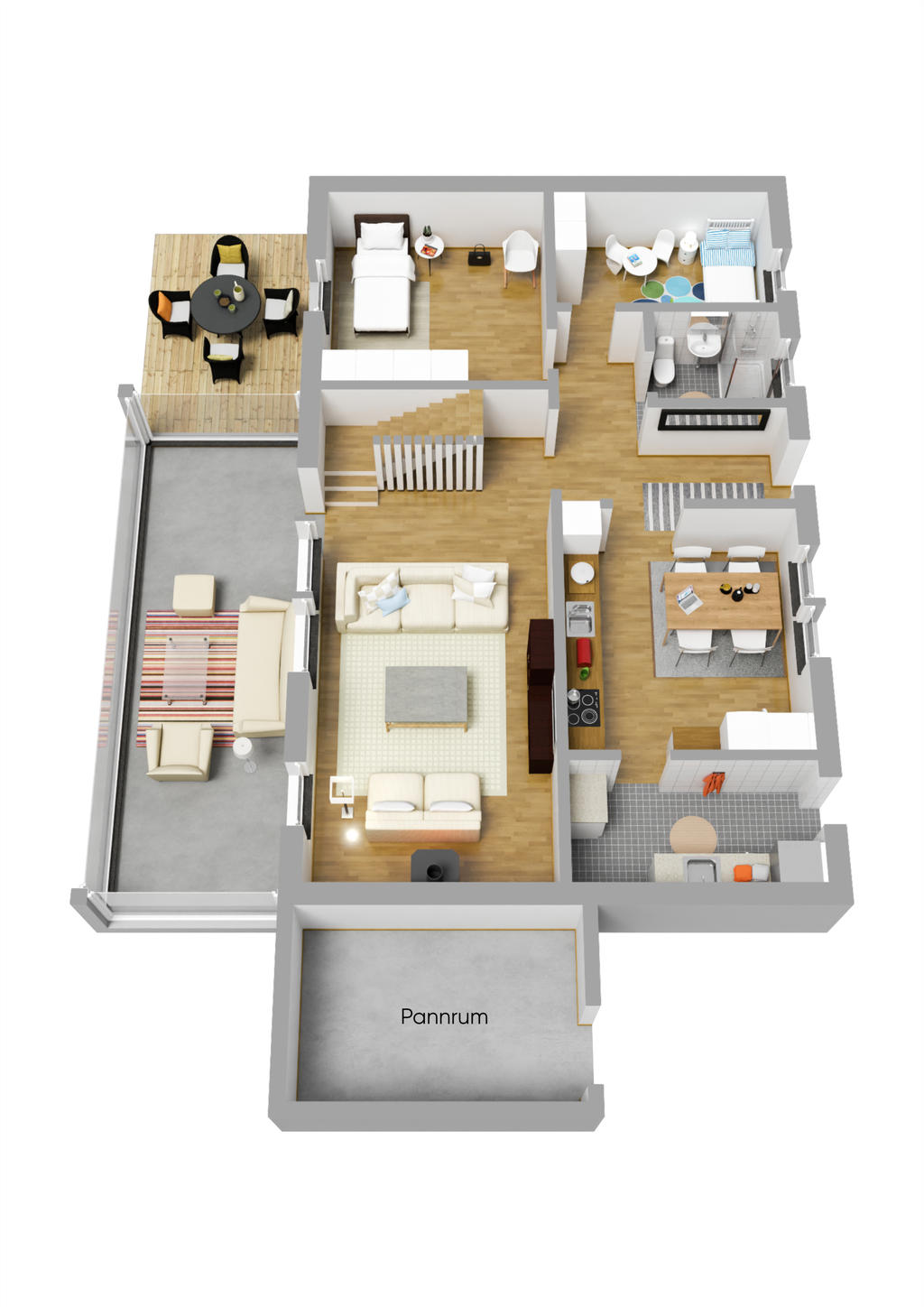 Planlösning 3D, entréplan