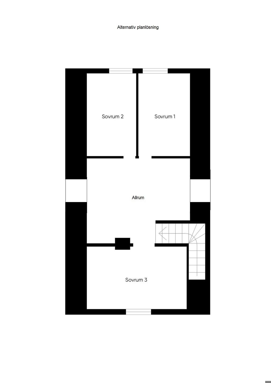 Alternativ planlösning övre plan