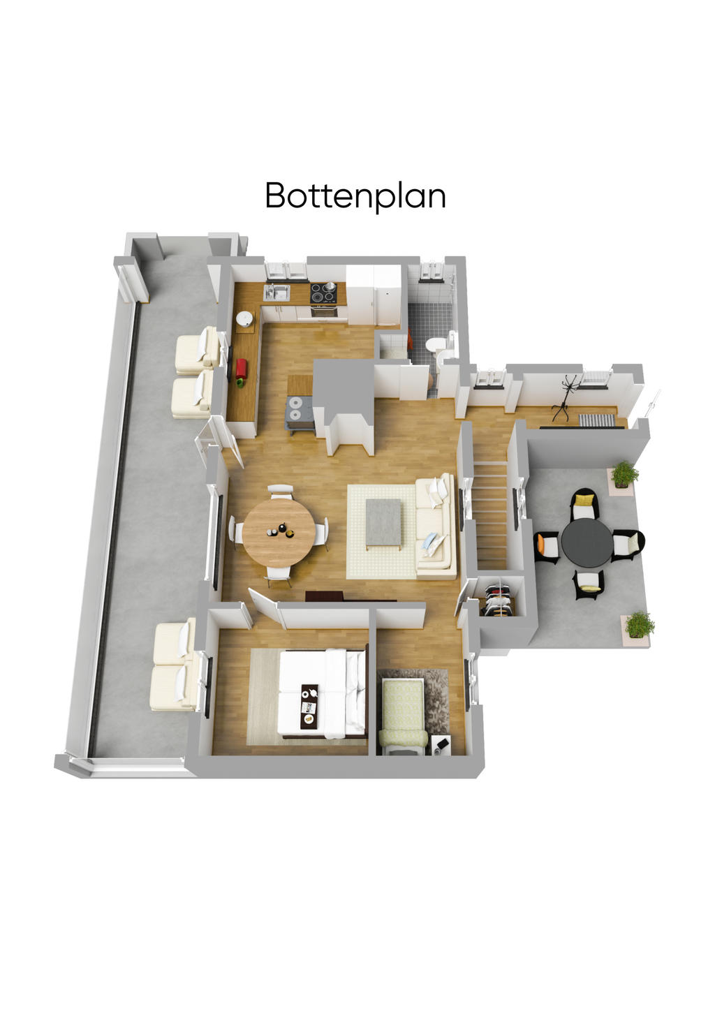 Planlösning entréplan 3D