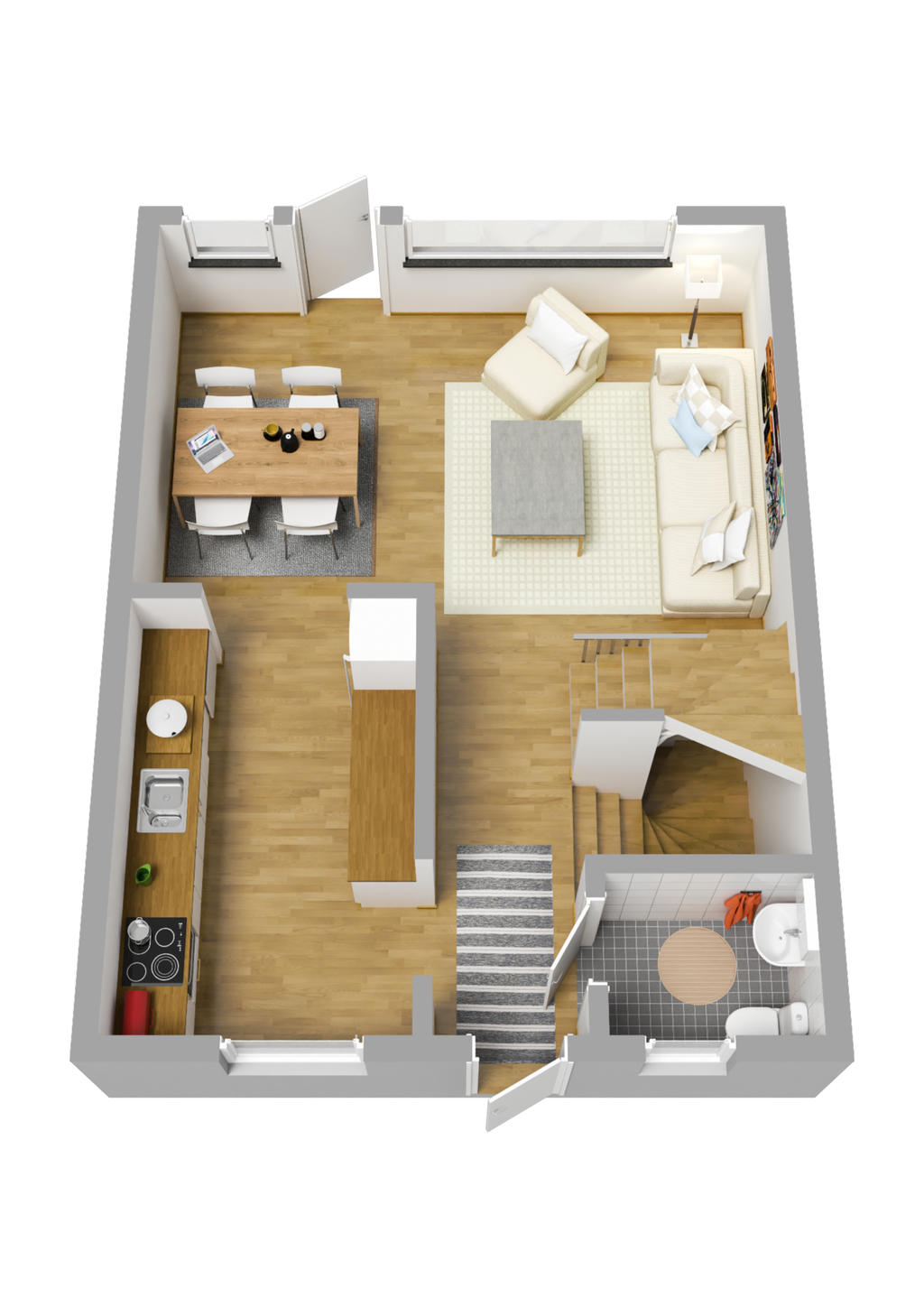Planlösning entréplan 3D