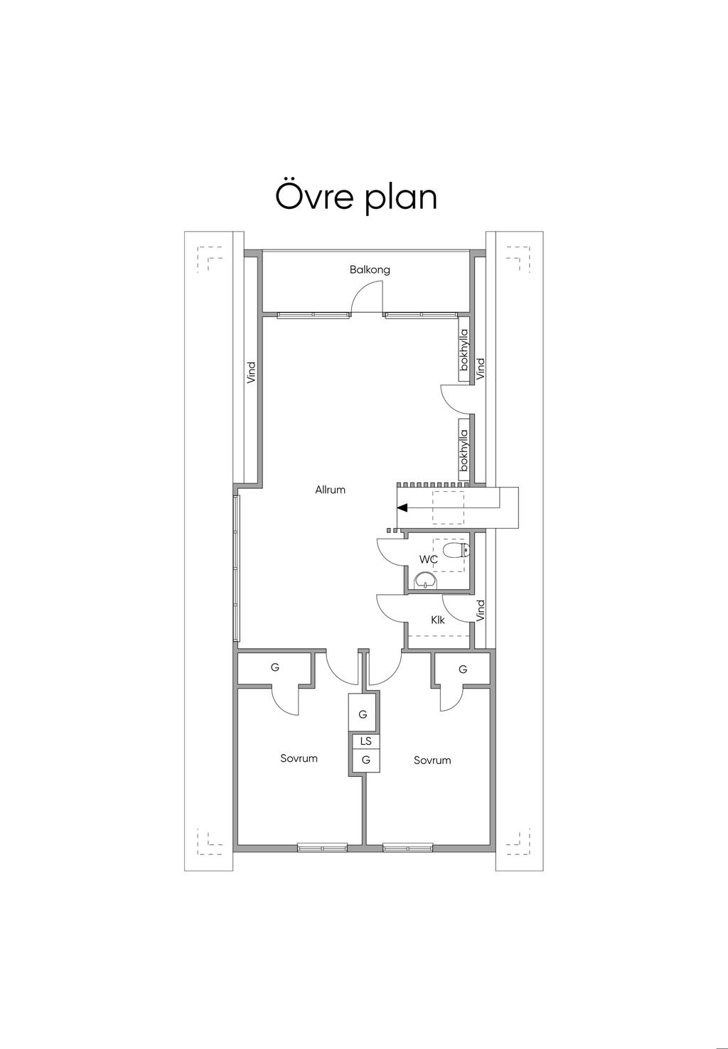 Planlösning övre plan