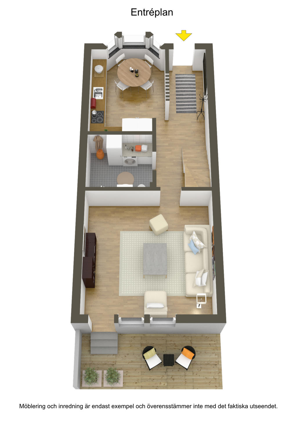 Planlösning entréplan 3D