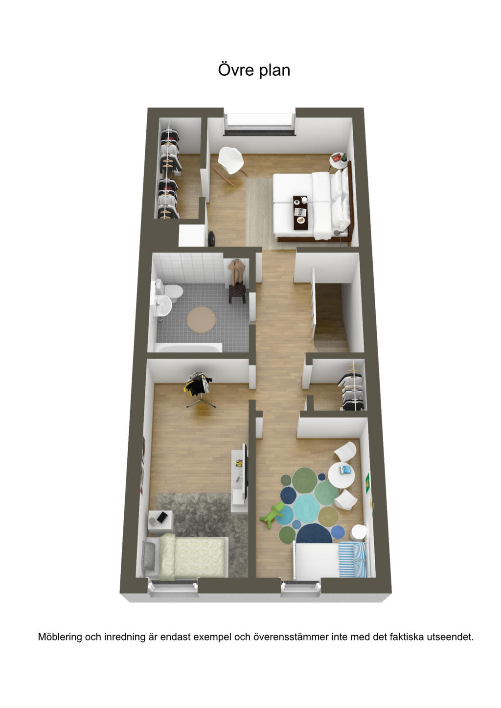 Planlösning övre plan 3D