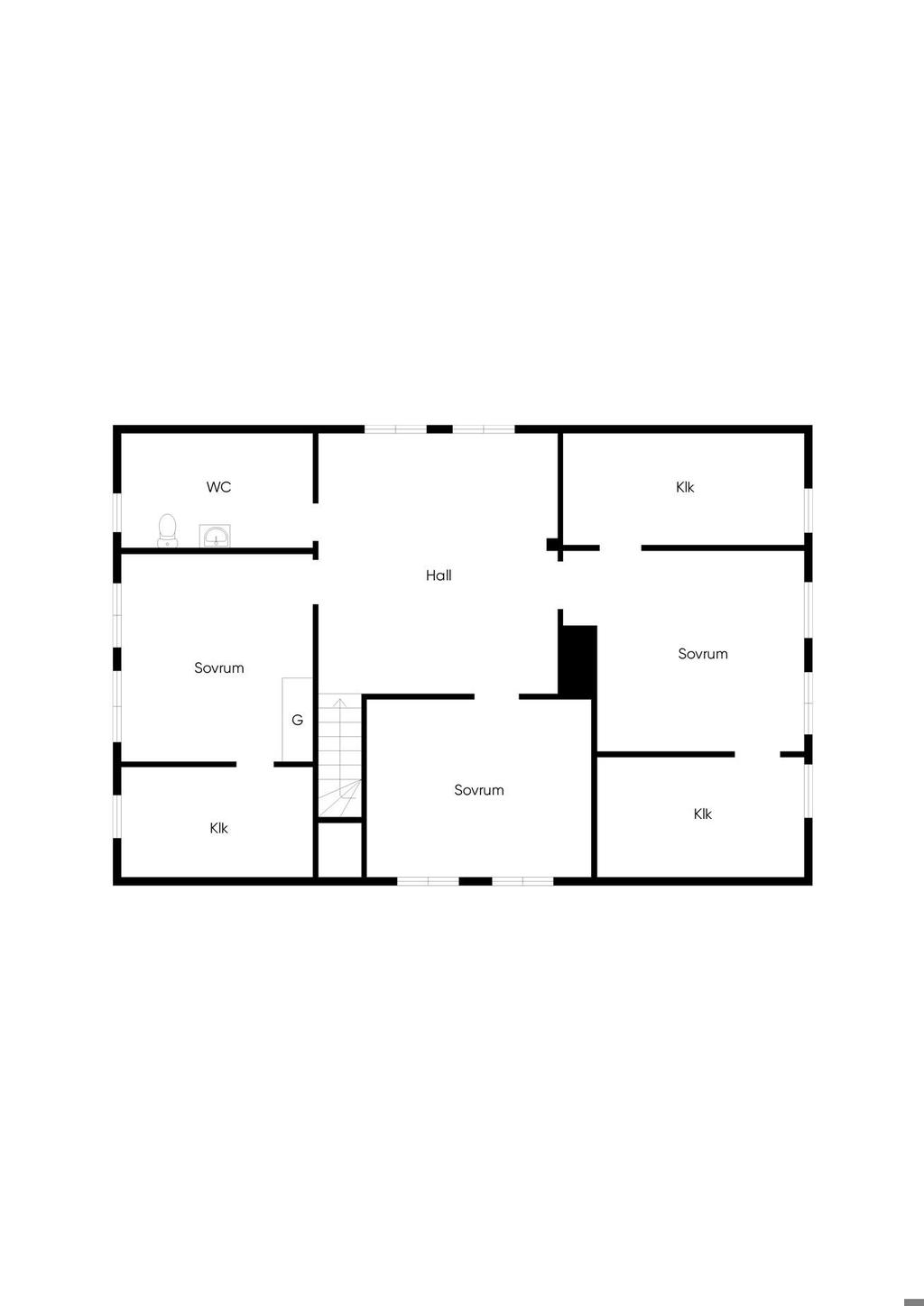 Bostadshuset övre plan