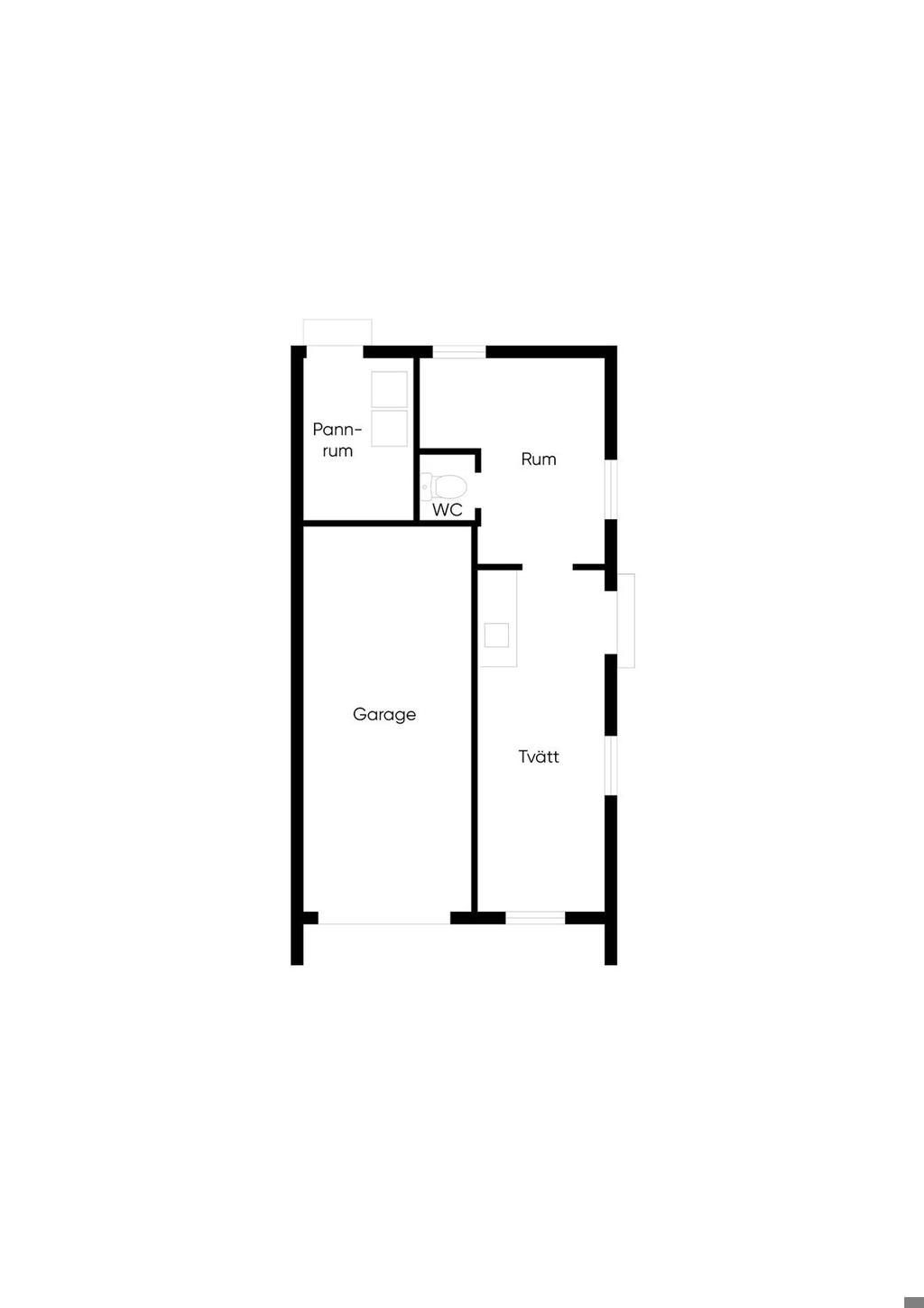 Planritning garage/tvätt/gästrum