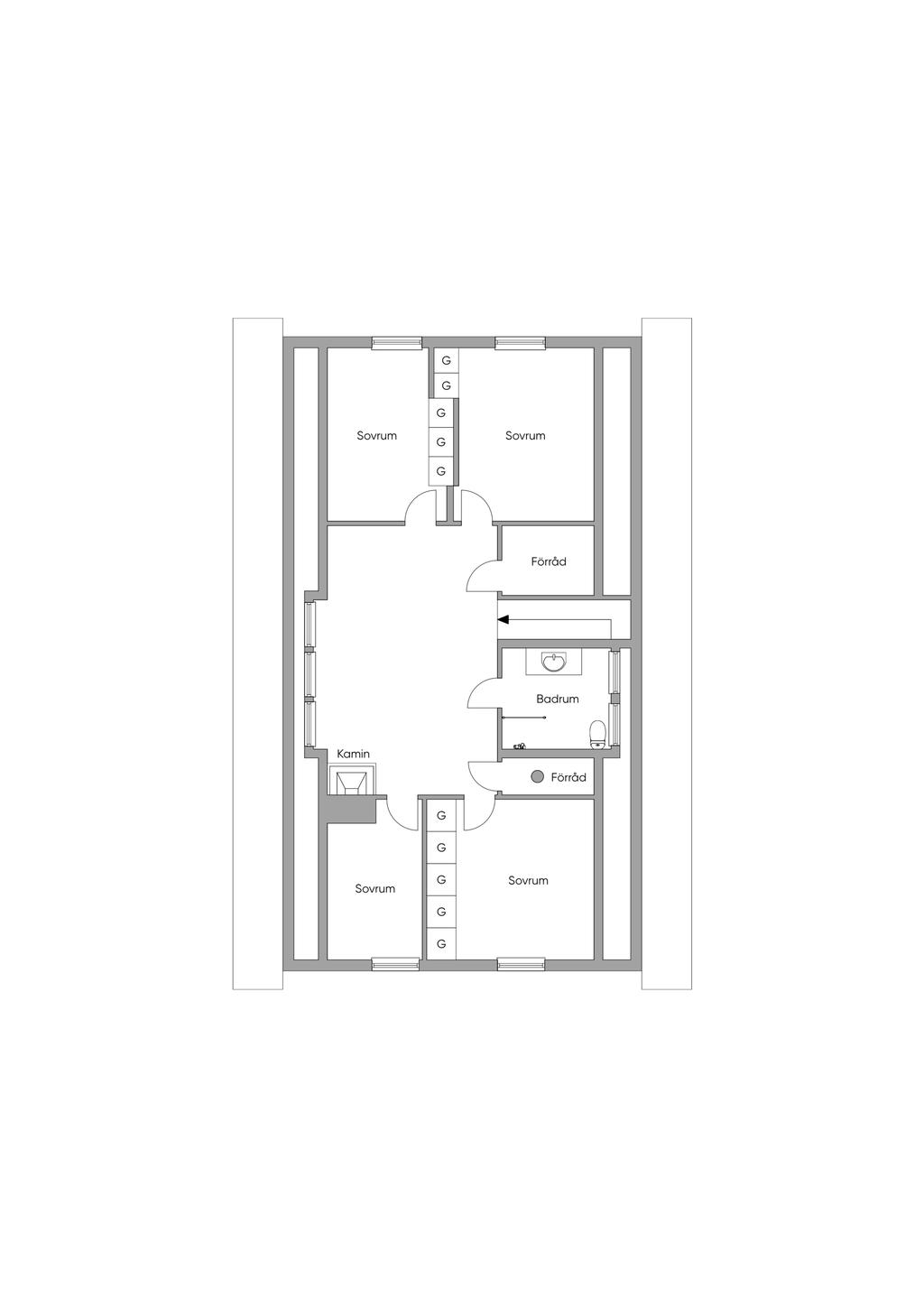 Planritning, ovanvåning