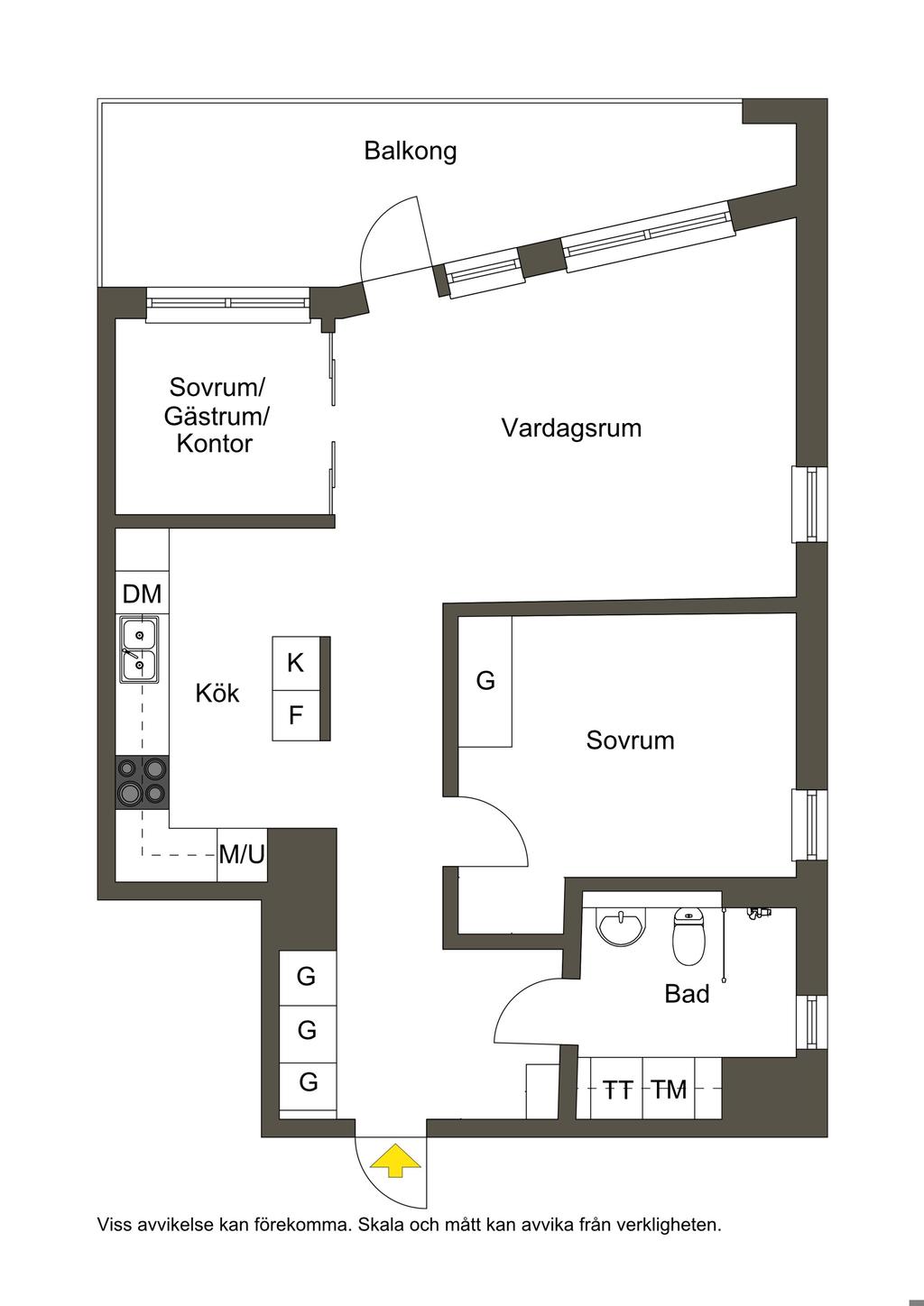 Alternativ planlösning: Möjlig 3:a!