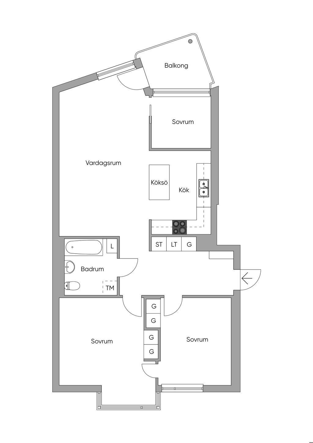 Alternativ planlösning: Möjlig 4:a!