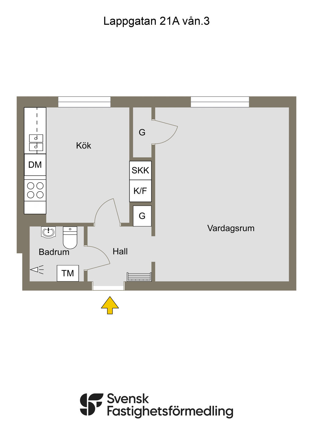 Lappgatan 21A vån.3 - 2D-Ritning