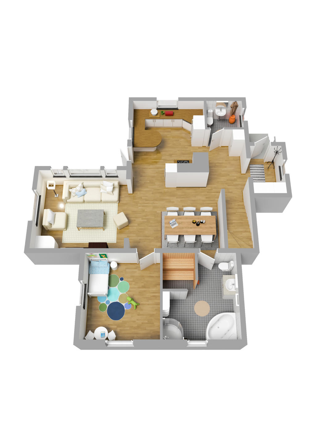 Planlösning entréplan 3D