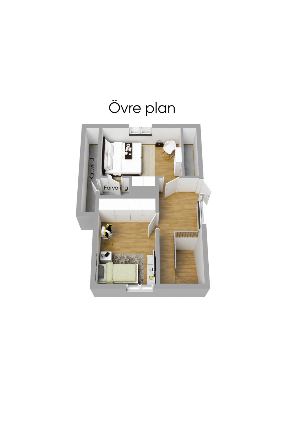 Planlösning övre plan 3D