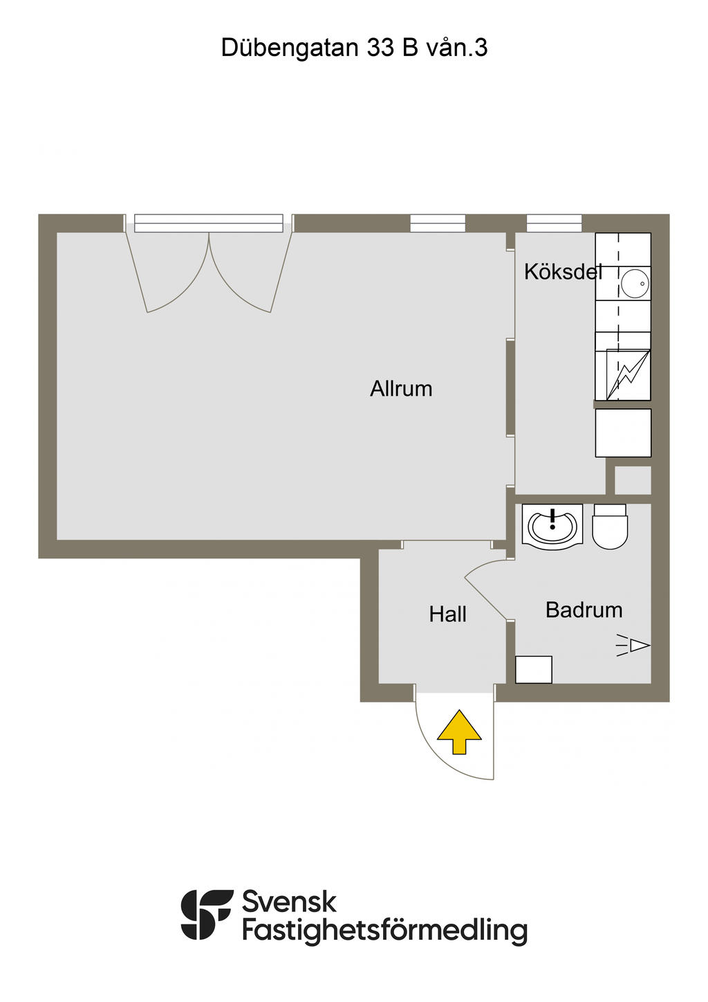 Dübengatan 33 B vån.3 - 2D-Ritning
