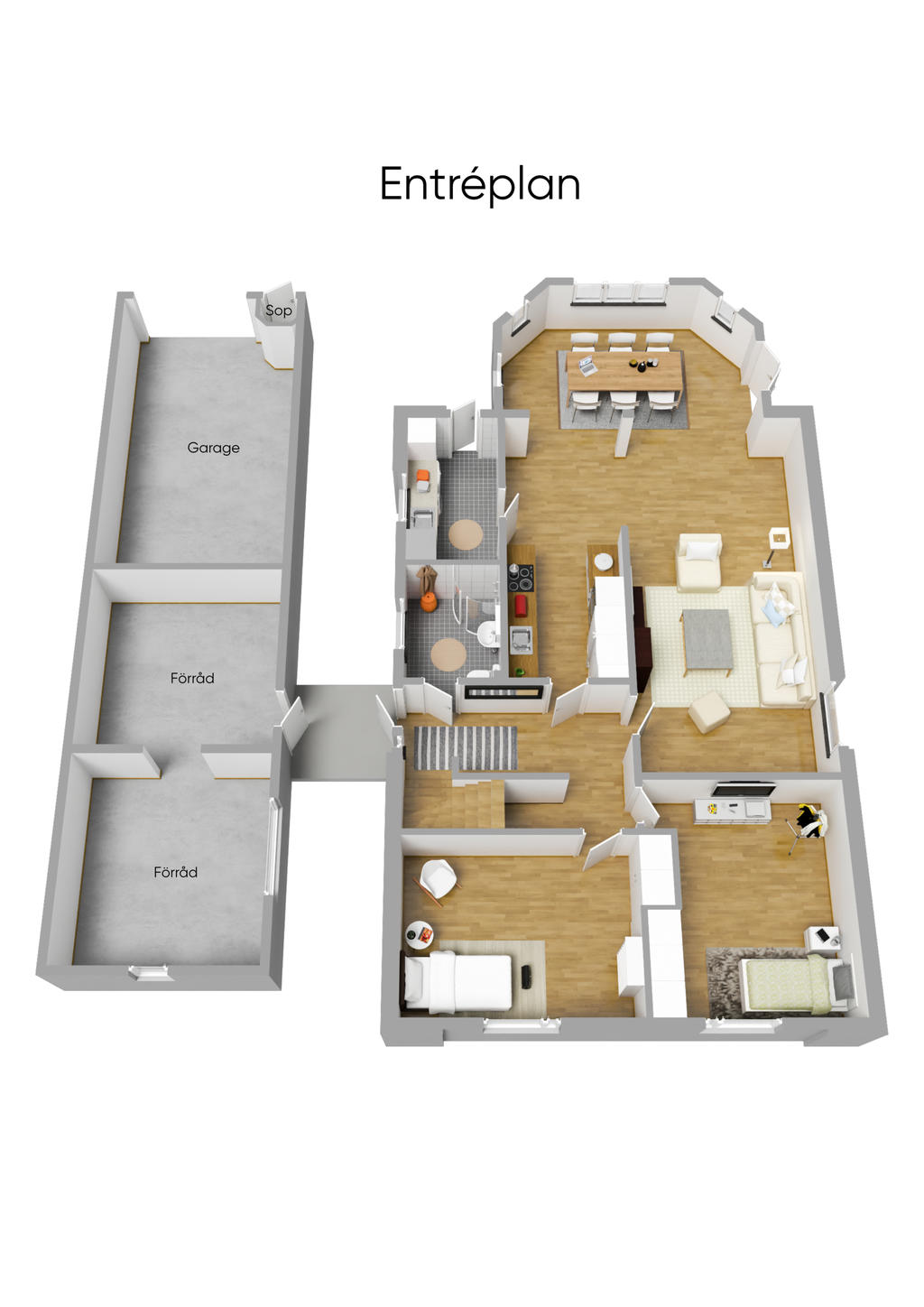 Planlösning entréplan 3D
