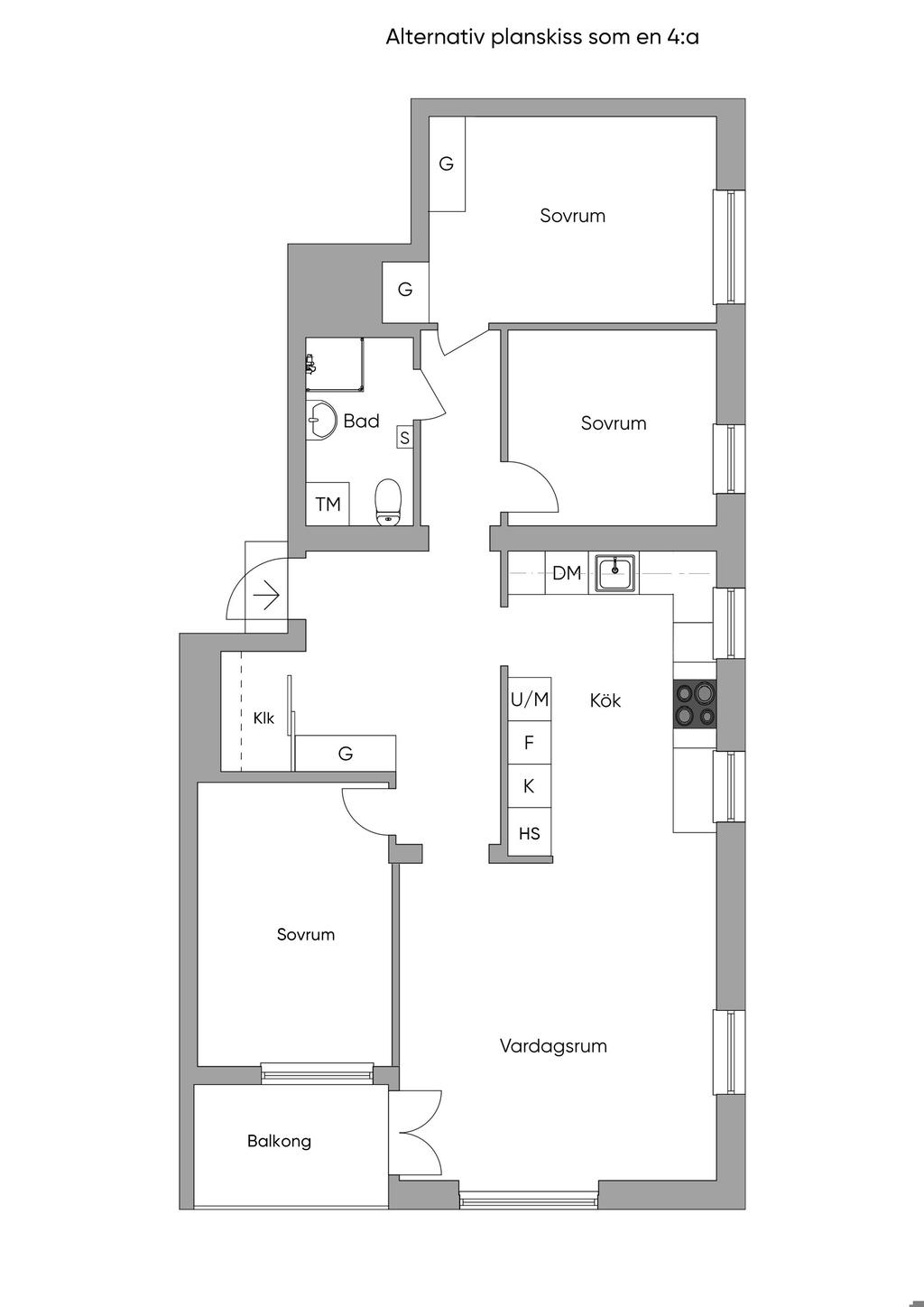 Alternativ planskiss som en 4:a