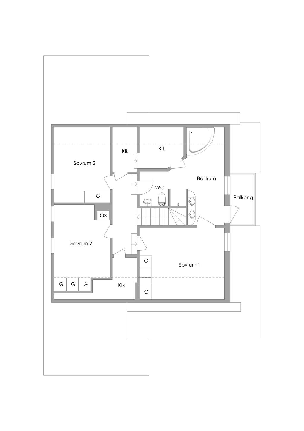 Planlösning övre plan