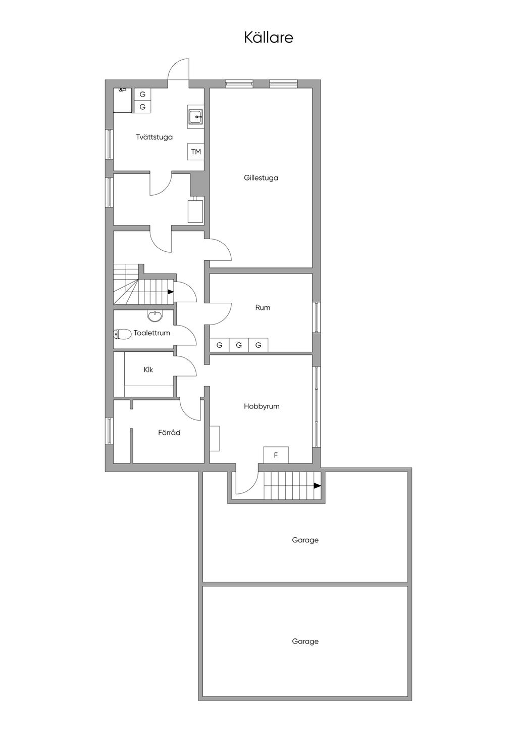 Planritning, källarplan