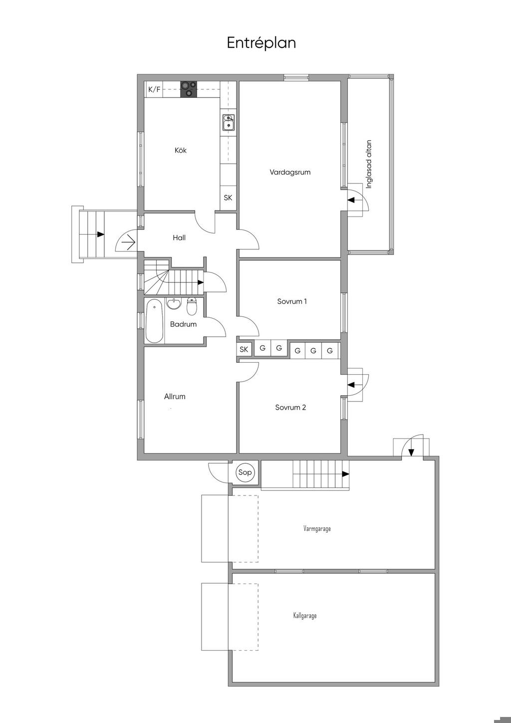 Planritning, entréplan