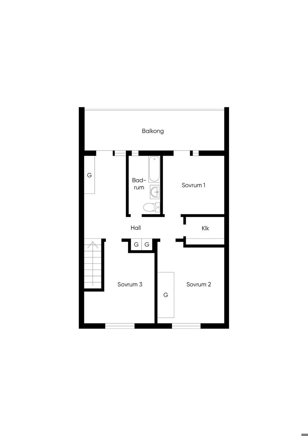 Planlösning övre plan