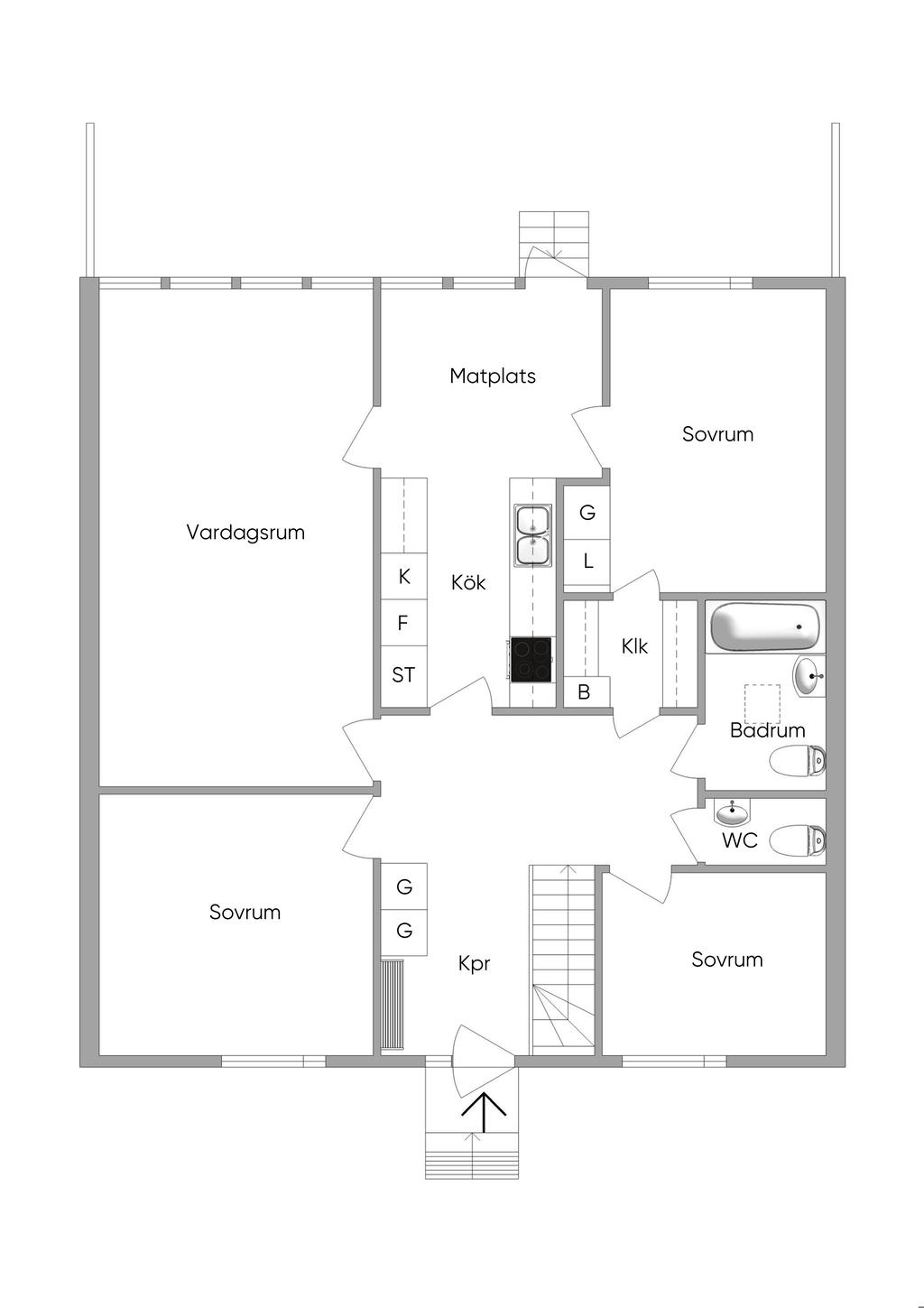 Planskiss: Entreplan