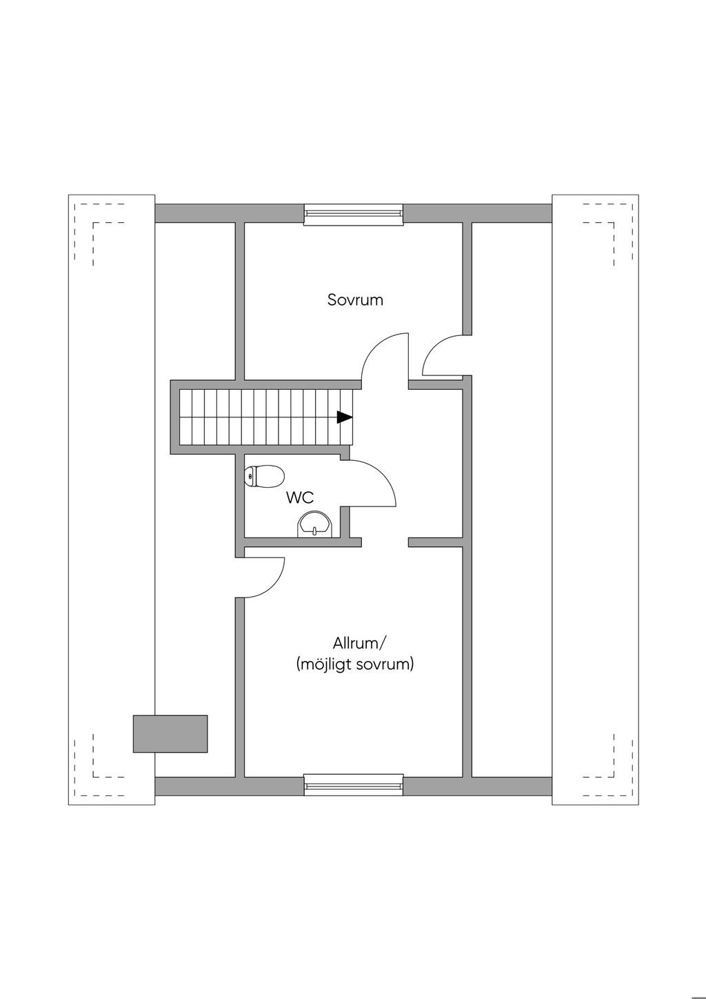 Planlösning. Övre plan