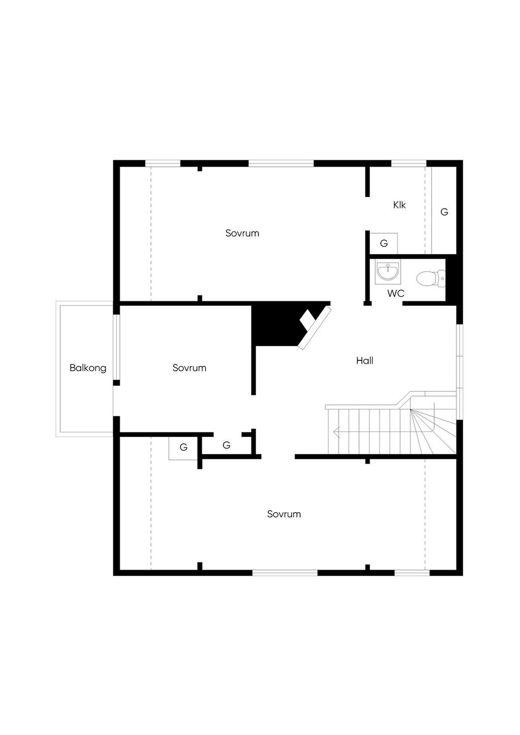 Planlösning övre plan