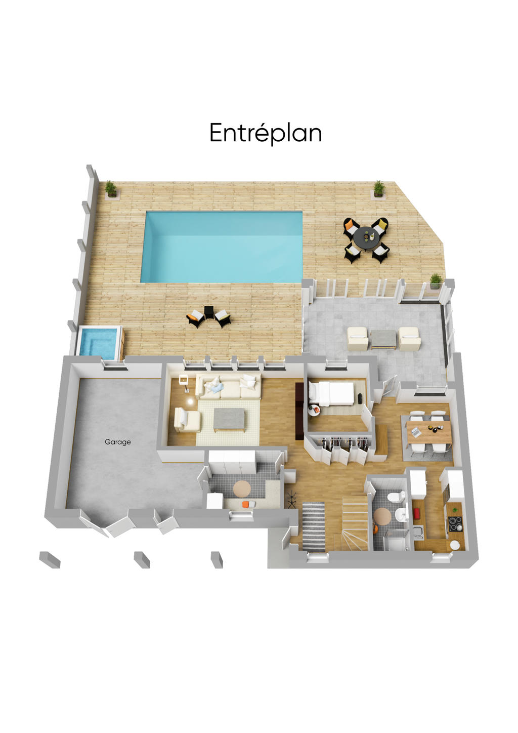 Planlösning entréplan 3D