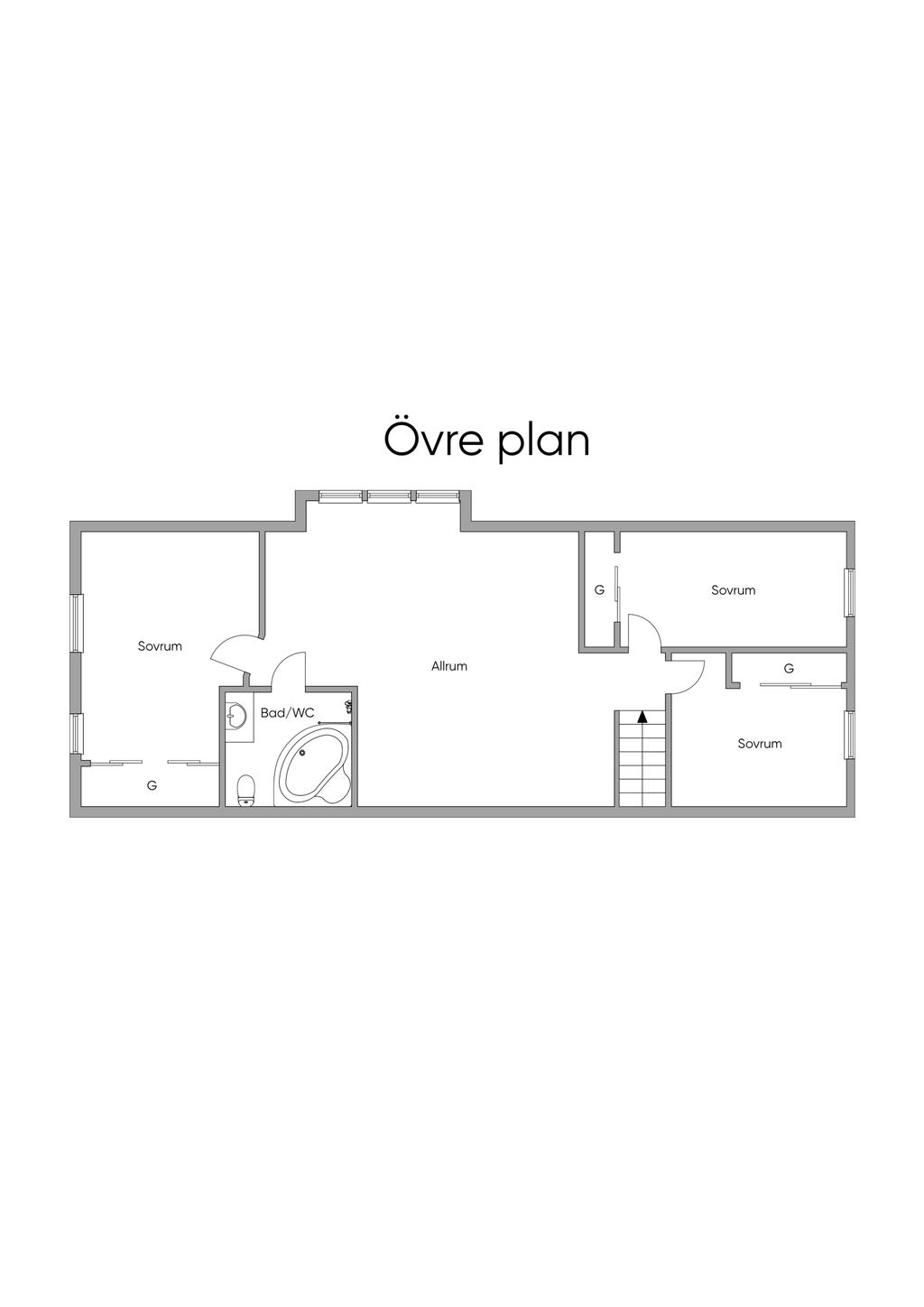 Planlösning övre plan