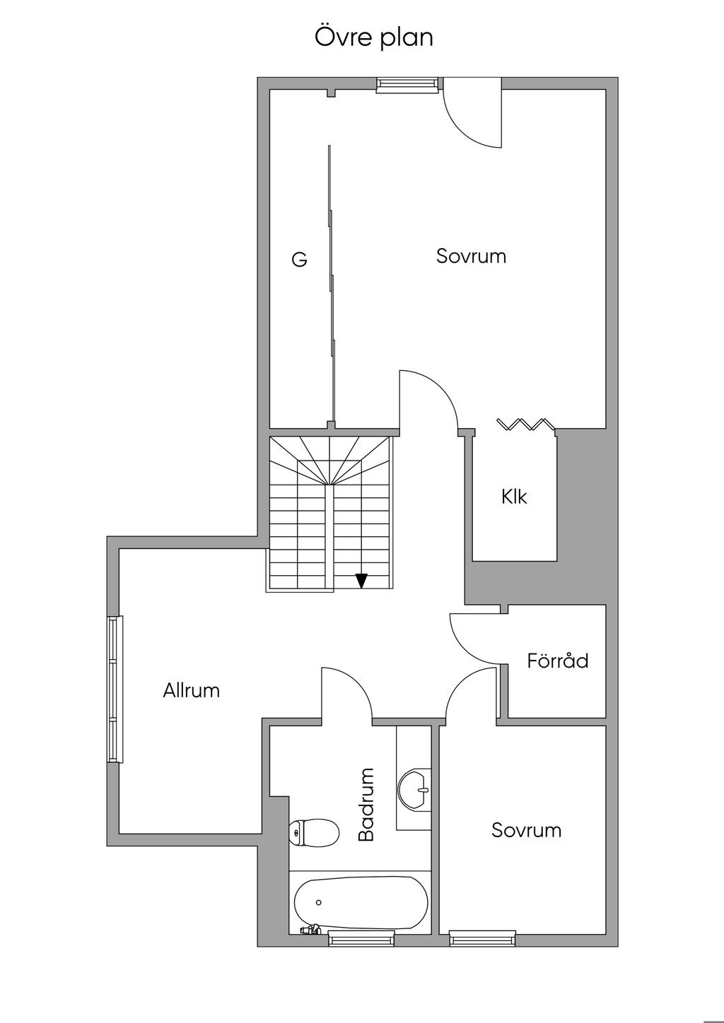 Planritning - Övre plan