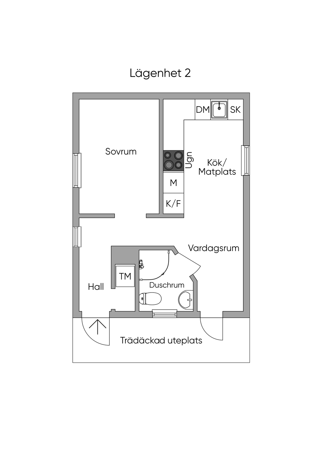 Planritning - Lägenhet 2rok
