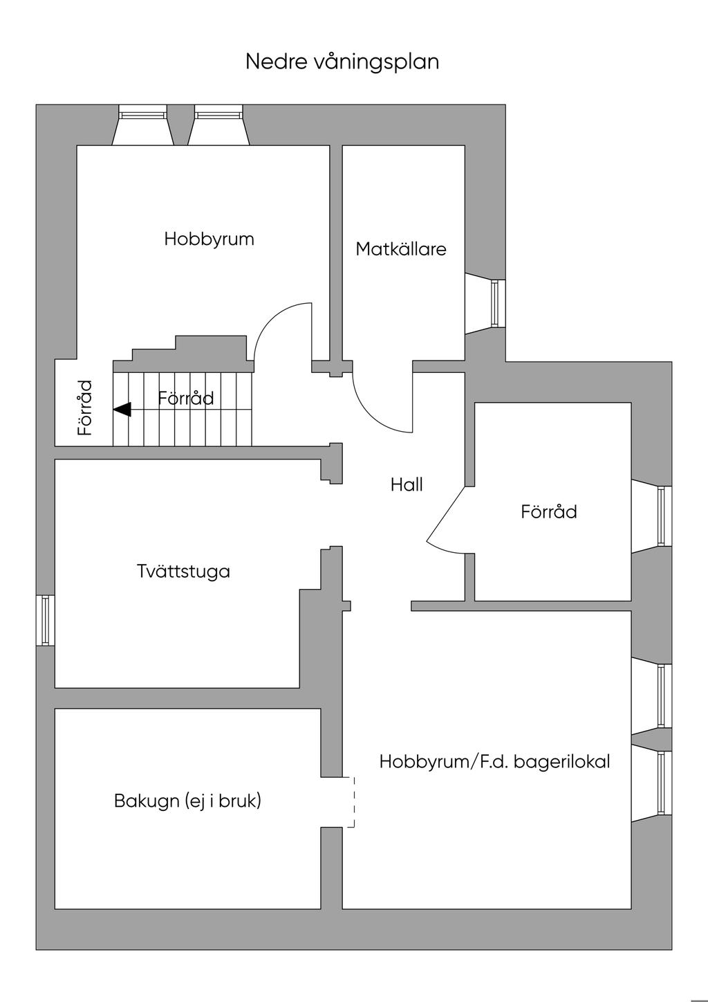Planskiss 2D, Nedre våningsplan