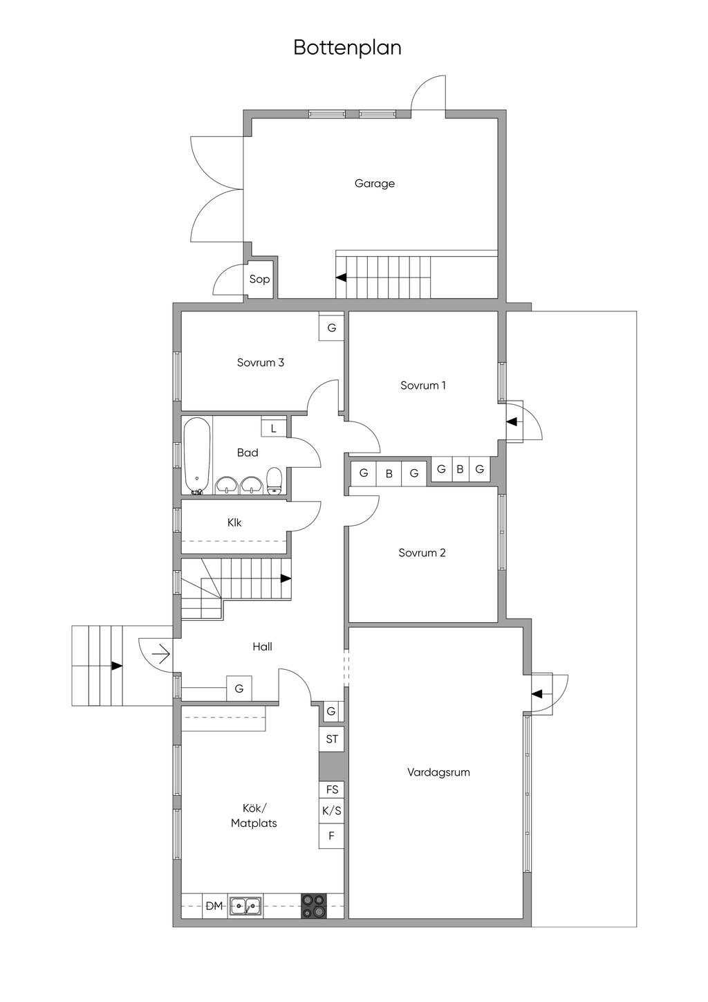 Planlösning, entréplan