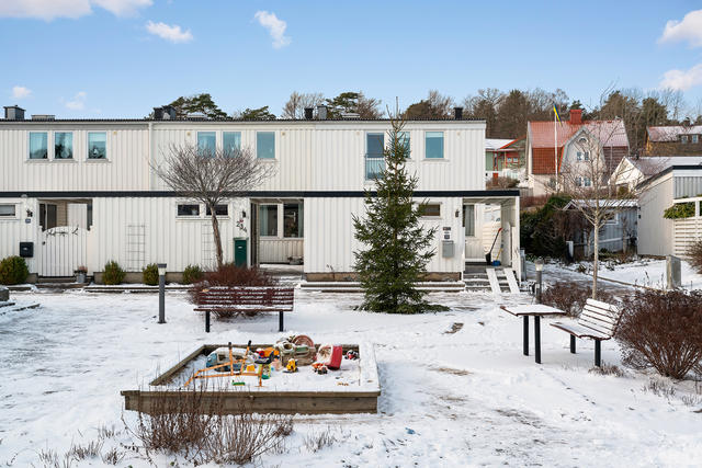 Välkommen till Norra Fiksebäcksvägen 234!
Praktisk lekplats precis utanför huset.