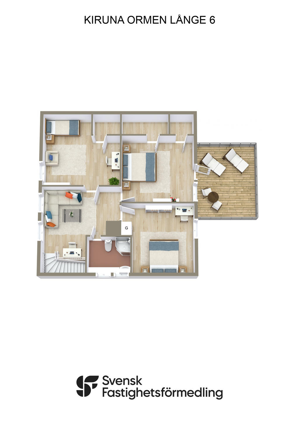 Möblerat övre plan