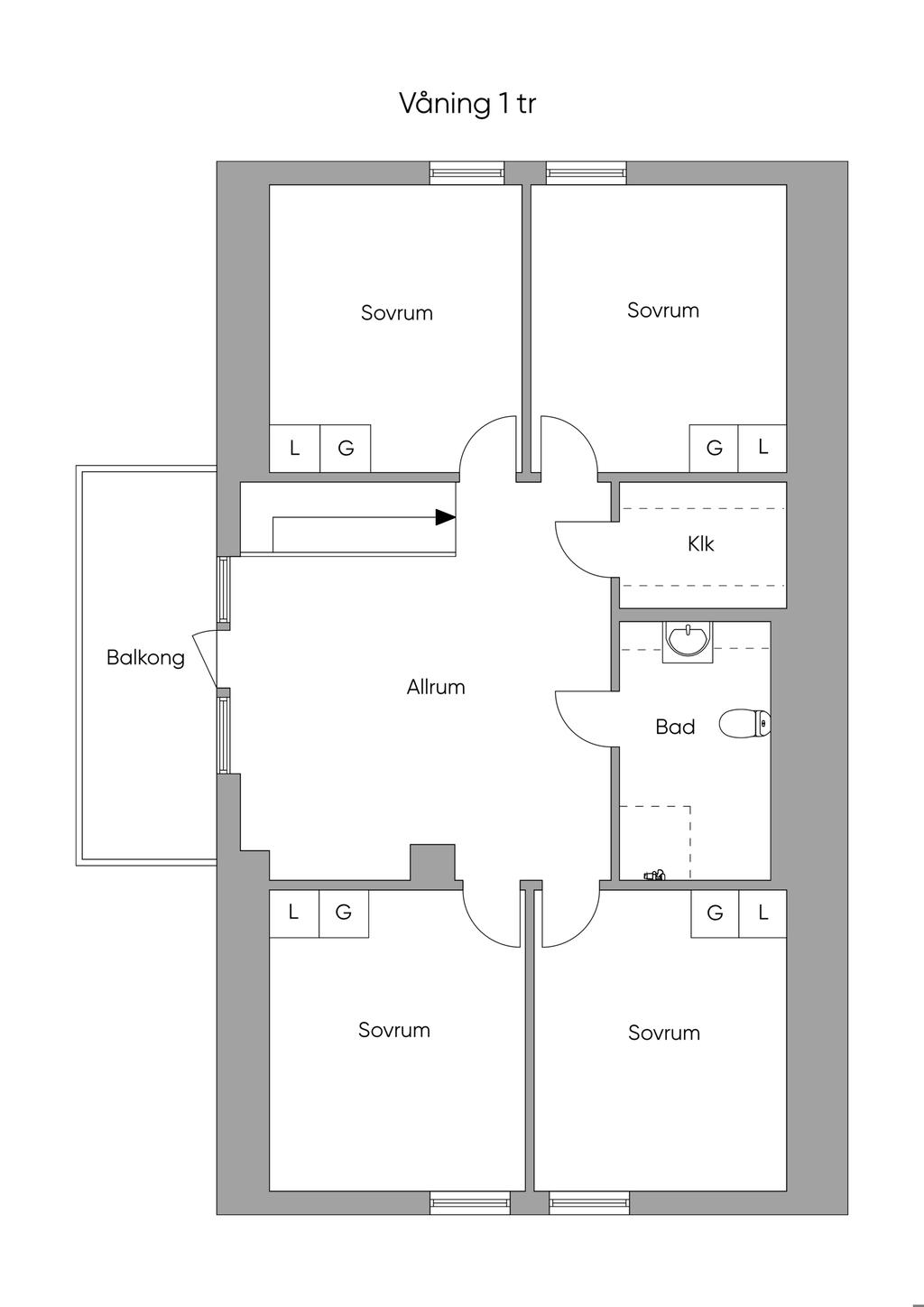 Planlösning övre plan