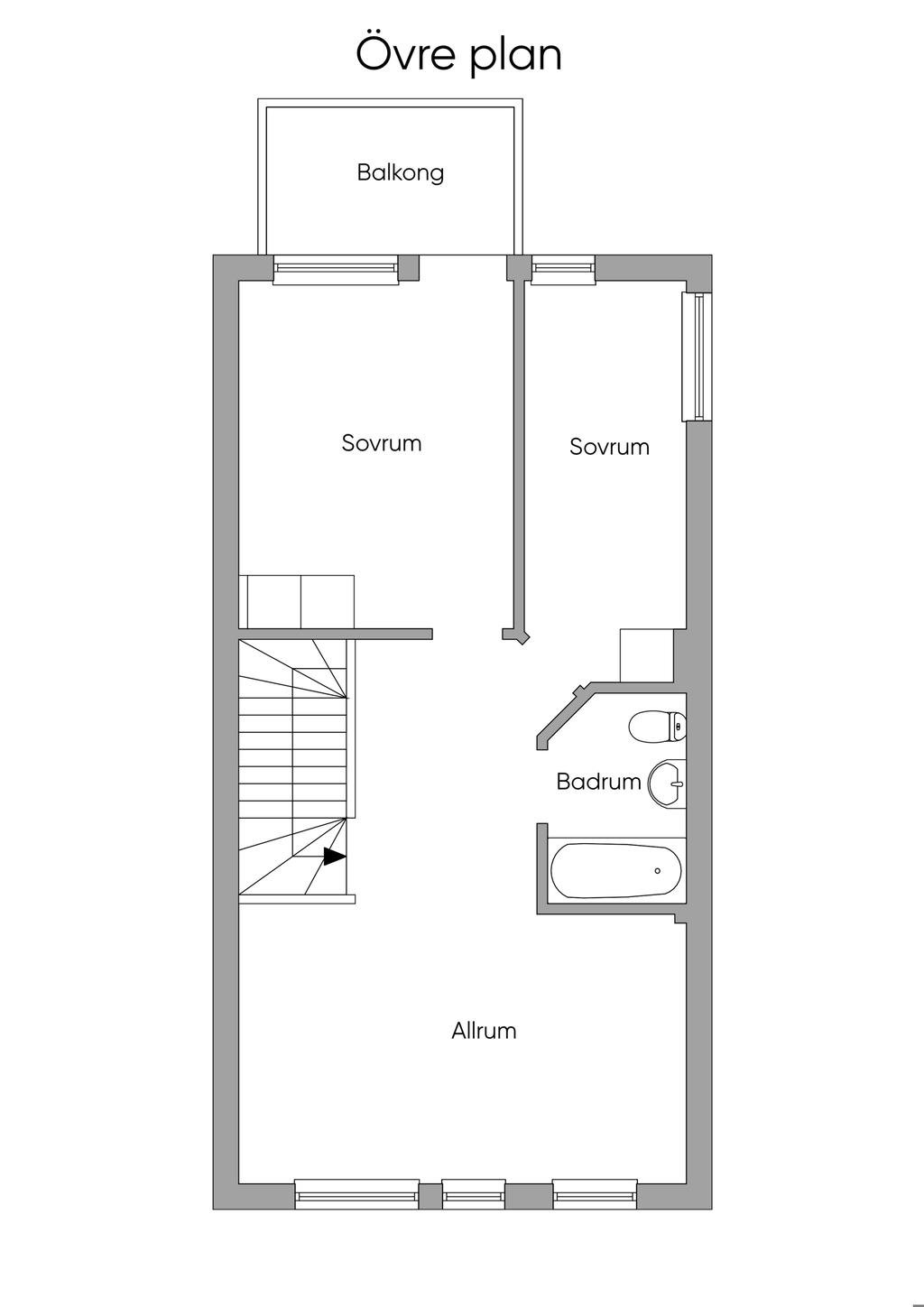 Planlösning övre plan