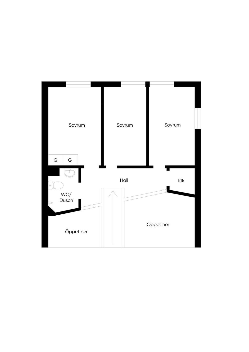 Alternativ planlösning övre plan