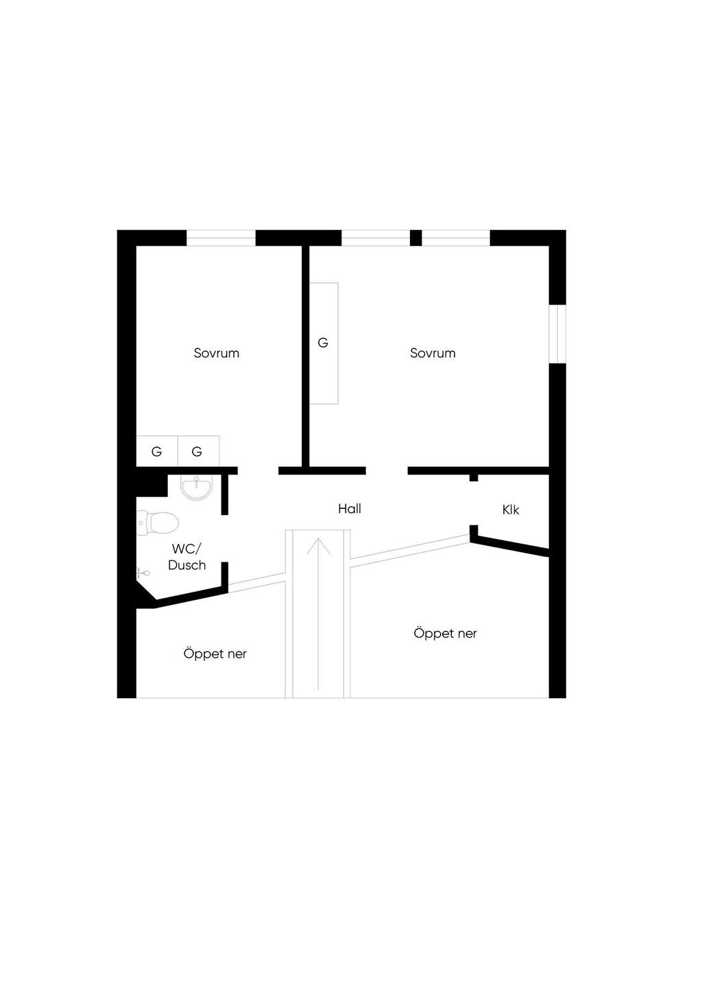 Planlösning övre plan